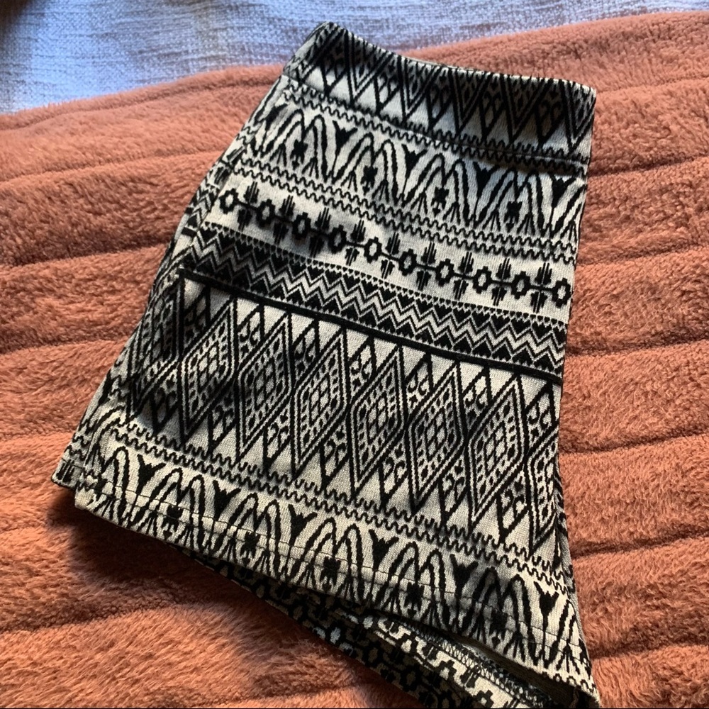 Black and Grey tribal print shorts